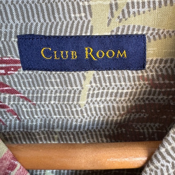 Men's Linen Blend Tropical Button Short Sleeve Dad Shirt Small Vintage Club Room - Picture 3 of 14